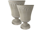 allen + roth Urn 14.0-in W x 14.0-in L x 20.25-in H Blondestone Resin Indoor/Outdoor Planter