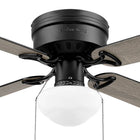 Harbor Breeze Armitage 42-in Matte Black with Flush Mount Ceiling Fan With Light and Pull Chain Included
