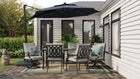 allen + roth Thomas Lake Set of 4 Gray Steel Frame Stationary Dining Chair with Light gray Cushioned Seat