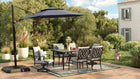 allen + roth Thomas Lake Set of 4 Gray Steel Frame Stationary Dining Chair with Light gray Cushioned Seat
