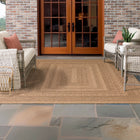 allen + roth with STAINMASTER Jute-Style Woven 8 x 10 (ft) Loomed Polypropylene Tan Rectangular Outdoor Hose Washable Pet Friendly Area rug