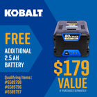 Kobalt 80-volt 630-CFM 140-MPH Battery Handheld Leaf Blower 2.5 Ah Battery Included Charger Included