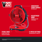 CRAFTSMAN 12-in High Velocity Indoor Industrial Fan, Battery Powered, in Red and black