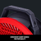 CRAFTSMAN 12-in High Velocity Indoor Industrial Fan, Battery Powered, in Red and black