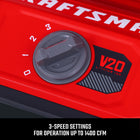 CRAFTSMAN 12-in High Velocity Indoor Industrial Fan, Battery Powered, in Red and black
