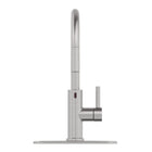 allen + roth Harlow Spot Free Stainless Steel Single Handle Deck-mount Touchless Pull-down Kitchen Faucet with Sprayer (Includes Deck Plate)