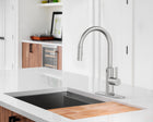 allen + roth Harlow Spot Free Stainless Steel Single Handle Deck-mount Touchless Pull-down Kitchen Faucet with Sprayer (Includes Deck Plate)