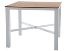 Style Selections Waterline Square Steel Frame Outdoor Dining Table 45.28-in W x 45.28-in L with Umbrella Hole