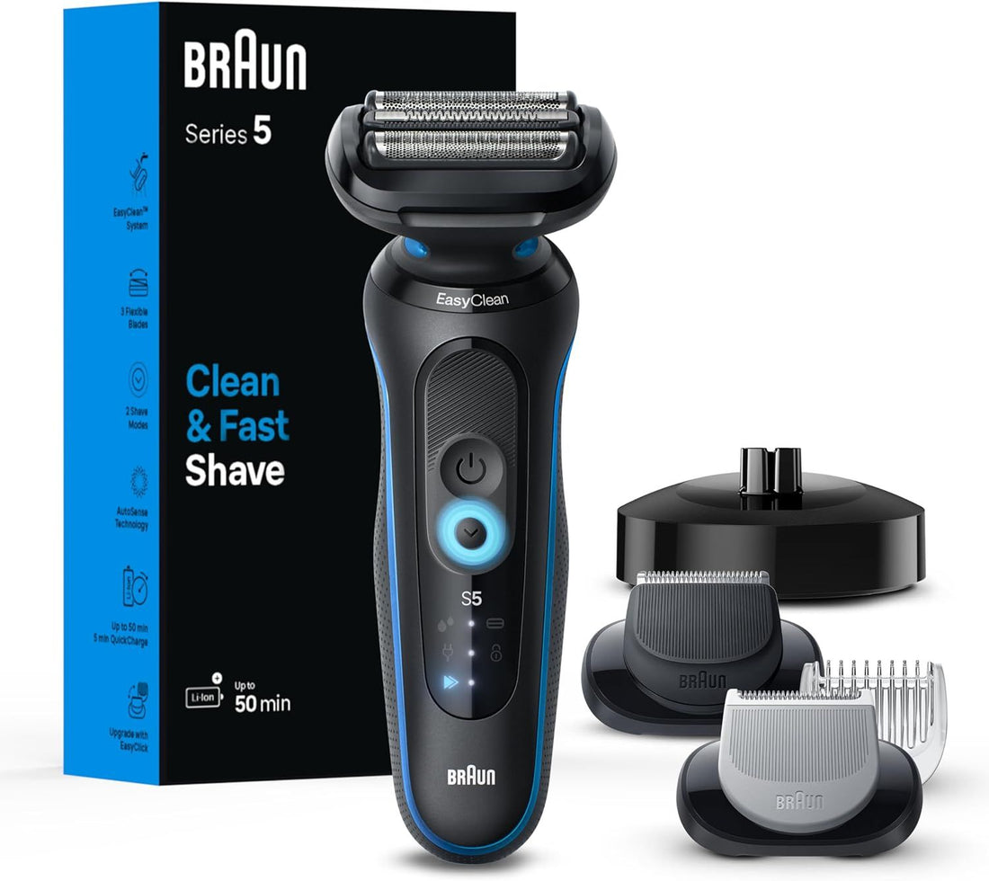 Braun Electric Razor for Men Series 5, Beard Shaver, Electric Shaver with Body Groomer and Travel Case, S5 5155cs, 1 item