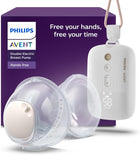 Philips Avent Hands-free Double Electric Breast Pump, Hospital-strength Motor, Mimics Baby\'s Drinking Rhythm, Pumps up to 85 Times per Minute, 2 Collection Cups, 4 Breast Shields, Model SCF539/62