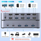 UGREEN 4K@60Hz HDMI KVM Switch 2 Monitors 2 Computers, with 4 USB 3.0 Ports for 2 Computers Sharing 2 Monitors Keyboard Mouse Printer with 4 HDMI Cables, 2 USB Cables, Power Adapter and Controller