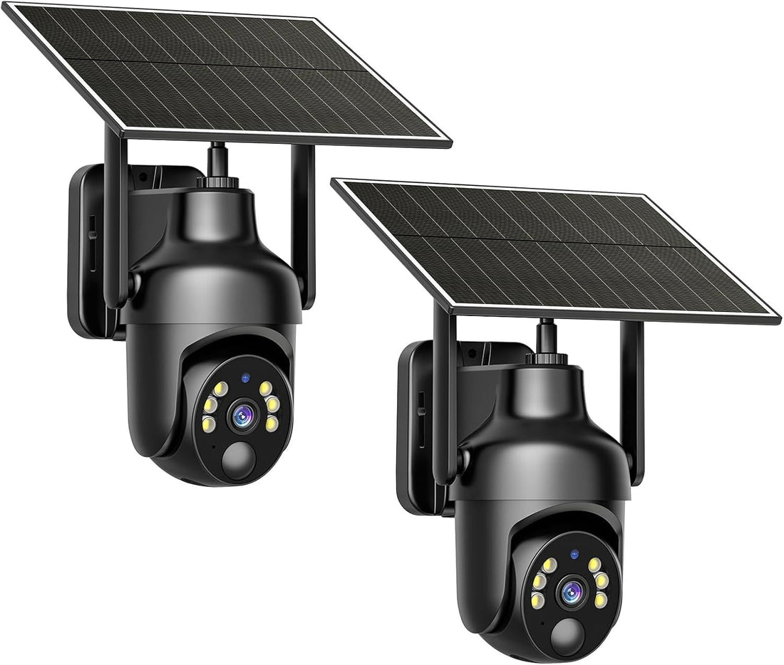 No WiFi Security Camera with Built-in 4G LTE SIM Card, Cellular Security Camera Support Unlimited Data Plan, 2K Color Night Vision, 360° Live View, Real-time Alerts, Solar Powered for Outdoor