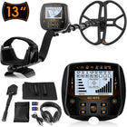 13 Metal Detector for Adults Professional, Double-D Waterproof Search Coil Gold Finder with Pinpoint, High Sensitivity DISC Mode, LCD Backlight Display Gold Detector