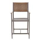 allen + roth Dorsey Set of 2 Wicker Gray Steel Frame Stationary Counter-height Chair with Cream Cushioned Seat