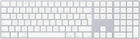 Apple Magic Keyboard with Numeric Keypad: Bluetooth, Rechargeable. Works with Mac, iPad or iPhone; French Canadian (QWERTY), Silver