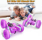 Remote Control Car,RC Cars with Sides Light Strip and Headlights,Double Sided 360 Flips Rotating RC Stunt Car,2.4Ghz All Terrain Toys for Ages 4-6 Kids Toy for Boy Girl Birthday Gift(Purple)