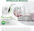 Leapfrog LF920HD Baby Monitor with Camera and Audio, 7\ Hd Display Baby Camera Monitor, Color Night Vision, 360 Pan-Tilt, Night Light, Temp & Humidity Sensor, Up to 1000ft, Secure Transmission