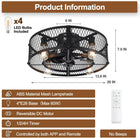Depuley Flush Mount Ceiling Fan: 20 Inch Low Profile Ceiling Fans with Lights and Remote 6 Speeds Reversible - Small Fan Light Fixture DC Motor for Bedroom Kitchen Black E26 Bulbs Included