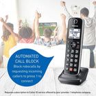 Panasonic DECT 6.0 2-in-1 Corded/Cordless Phone with Answering Machine, Advanced Call Block (1,000 numbers), and Talking Caller ID - 2 Cordless Handset - KX-TGF872CB (Black)