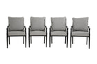 allen + roth Thomas Lake Set of 4 Gray Steel Frame Stationary Dining Chair with Light gray Cushioned Seat
