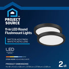Project Source Edge Light 11-in Black Outdoor 1 -Light LED Tunable White Flush Mount Light with Plastic Shade 2 -Pack