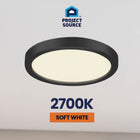 Project Source Edge Light 11-in Black Outdoor 1 -Light LED Tunable White Flush Mount Light with Plastic Shade 2 -Pack