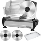 OSTBA Meat Slicer with Quiet DC Motor, 200W Electric Deli Slicer, Dual 7.5\'\' Stainless Steel Blades, 0-15mm Adjustable Thickness, Easy to Clean, Ideal for Meat, Cheese, Bread, and Vegetables