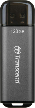 Transcend 128GB JF920 USB Flash Drive, USB3.2 Gen1, Up to 420MB/s, Aluminum Metallic housing, for Car Audio System, Sentry Mode, Smart TV and Gaming Console, Gray - TS128GJF920