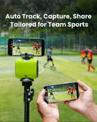XbotGo Chameleon AI Auto Sports Action Camera - 4K 60FPS Soccer Camera and Basketball Tracking Camera for Team Sports, Live Streaming, No Subscription, Works with iOS & Android (Lemon Green)