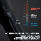ghd Classic Wave Hair Curling Wand ― 1\ - 1.5\ Oval Ceramic-Coated Barrel with Safer-for-Hair Styling Tool Temperature, Achieve Beach Body Hollywood Waves to Undone Texture with All Day Hold ― Black