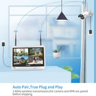 [10CH Expandable, 5MP] Hiseeu All-in-One Security System with 12\ LCD Monitor, 3TB Hard Drive, Wireless 4K Dual WiFi NVR, 4pcs 5MP Outdoor Bullet Cameras, Night Vision, Waterproof for Home or Business