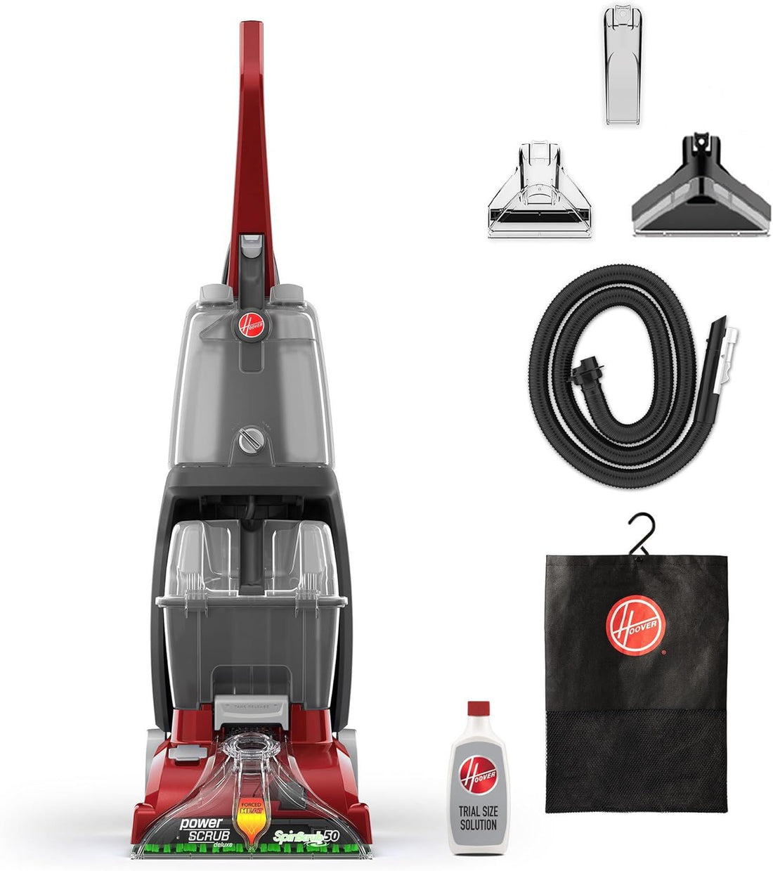 Hoover PowerScrub Deluxe Carpet Cleaner, Deep Cleaning Carpet & Upholstery Shampooer with Multi‑Purpose Tools, FH50150NC