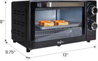 Total Chef Toaster Oven - Countertop Oven for Toast, Bake, Broil, Pizza, Compact Size For Small Kitchen Appliance with Timer, Fours de cuisine électriques compacts, Black