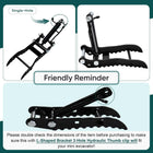 Hydraulic Thumb Clip for Mini Excavator, 3-Hole Mount, Fits 0.8–1.8 Ton Diggers, L-Shaped Bracket Excavator Thumb Attachment with M14 Hoses, for Bucket, Rock, Log & Scrap Handling