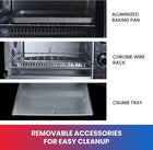Total Chef Toaster Oven - Countertop Oven for Toast, Bake, Broil, Pizza, Compact Size For Small Kitchen Appliance with Timer, Fours de cuisine électriques compacts, Black