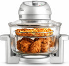 Big Boss 16Qt Extra Large Glass Air Fryer Non Toxic – Family Sized 4 in 1 Cooker with 3 Cooking Sections, Stainless Steel Racks for French Fries, Chicken, No Preheat, Self Cleaning, Dishwasher Safe