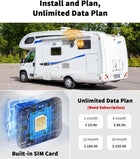 No WiFi Security Camera with Built-in 4G LTE SIM Card, Cellular Security Camera Support Unlimited Data Plan, 2K Color Night Vision, 360° Live View, Real-time Alerts, Solar Powered for Outdoor