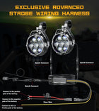 Kewig - 90W Motorcycle Additional LED Light Amber/Yellow White Auxiliary Headlights Two Tone Fog Lights with Wiring Harness Off Road Work Light Compatible with