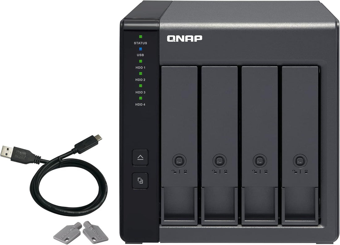 QNAP 4 Bay USB Type C Direct Attached Storage DAS - Diskless Hardware RAID Expansion Enclosure for PC, Mac & NAS Backup - Flexible RAID Modes - High Speed USB Connectivity | TR-004-US