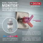 Delta Faucet Trinsic 17 Series Dual-Function Shower Valve Trim Kit Brushed Nickel, Shower Handle, Delta Shower Trim Kit, Stainless T17059-SS (Valve Not Included)