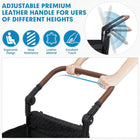 Foldable Dog Wagon with Ramp, Medium & Large Dogs, Black | 200 lb capacity, All-terrain wheels, One-step brake, Adjustable handle, Side pockets