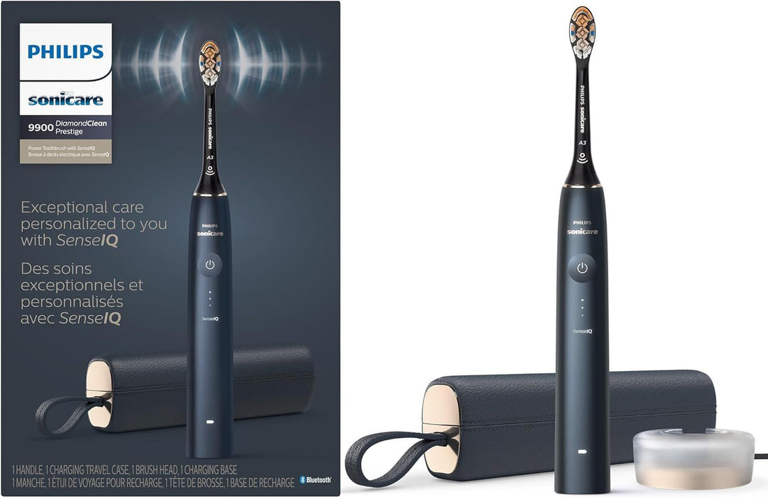 Philips Sonicare DiamondClean Prestige 9900, Rechargeable Electric Toothbrush with SenseIQ, Midnight, HX9990/12
