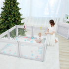 Doradotey Baby Playpen, Foldable & Adjustable Play Yard for Babies and Toddlers, 71\x59\ Large Play Pen with Zipper Gates, Activity Play Fence, Breathable Mesh Anti-Fall Playpen(Grey)