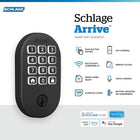Schlage Arrive Smart Wi‑Fi Deadbolt Lock with Keypad, Keyless Entry Front Door Lock, App Control, Alexa and Google Home Compatible, Matte Black, BE459WB RMN 622