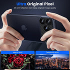 WSKEN for iPhone 17 Pro Camera Lens Protector, [Military Grade Shatterproof] [Strong Adhesion] Metal Aluminum Alloy Tempered Glass Camera Screen Protector for i, Crabon Fiber Texture