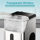 EUHOMY Nugget Ice Makers Countertop, Pebble Ice Maker Machine with 35lbs/24H Soft Ice, Self-Cleaning Sonic Ice Maker with Ice Scoop&Basket for Home/Kitchen/Office(Stainless Steels)