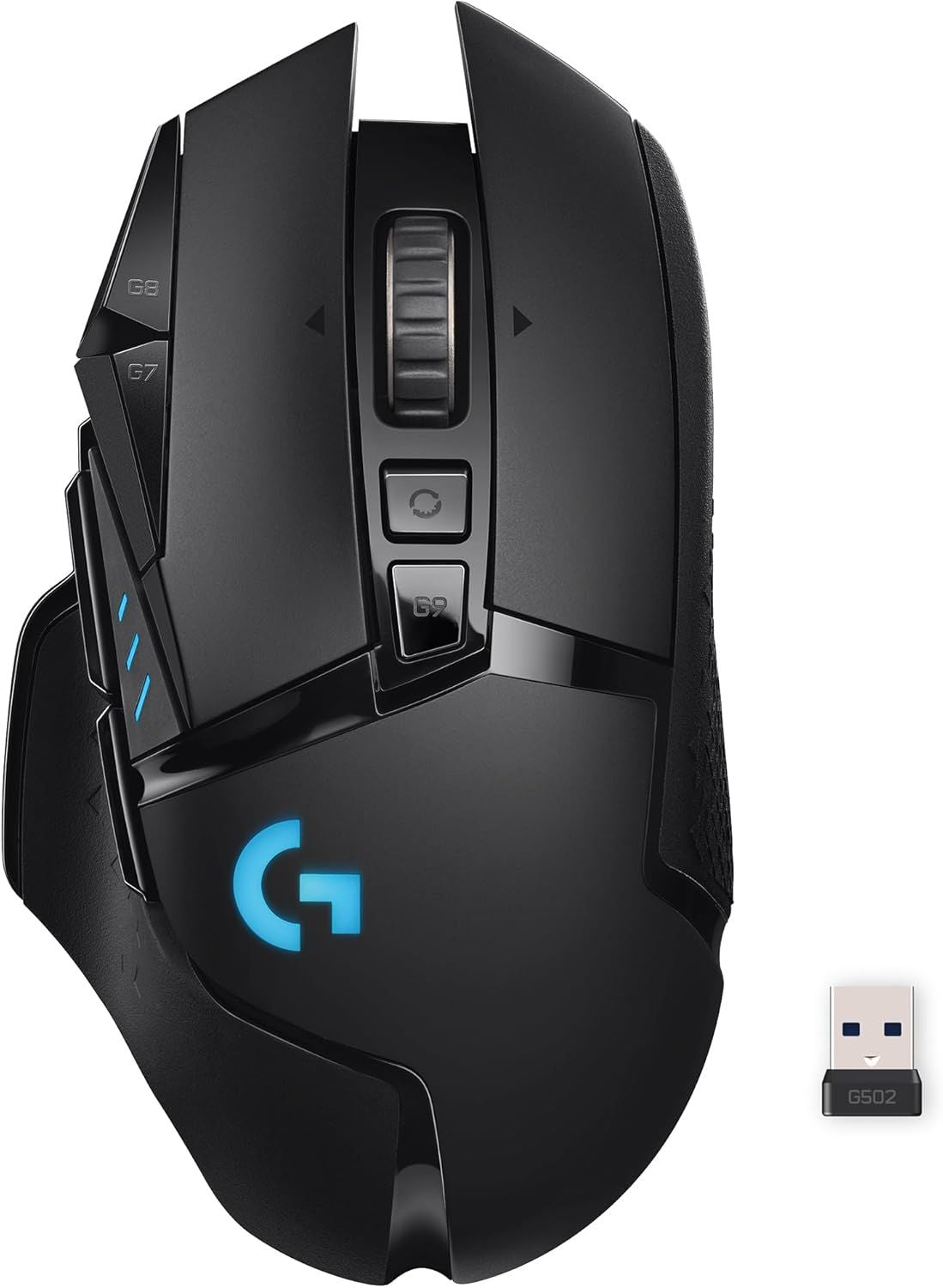 Logitech G502 Lightspeed Wireless Gaming Mouse, Hero 25K Sensor, 25,600 DPI, RGB, Adjustable Weights, 11 Programmable Buttons, Long Battery Life, On-Board Memory, PC/Mac