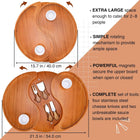 US Patented Double-Layer Charcuterie Board| Large Cheese Board Platter Set w 4 Knives and 2 Bowls | Premium Bamboo Serving Tray | Hoursewarming Christmas (Mocha Brown)