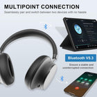 T-fun NC35 Hybrid Active Noise Cancelling Headphones, 360° Spatial Audio with Head Tracking, Over Ear Headphones Wireless Bluetooth 5.3, 55H ANC Playtime, Deep Bass, Custom EQ via App, for Travel Home