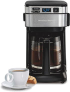Hamilton Beach FrontFill 12 Cup Programmable Drip Coffee Maker, Front Access Water Reservoir & Swing-Out Brew Basket, Auto Pause & Pour, Auto Shutoff, Black (46310C)